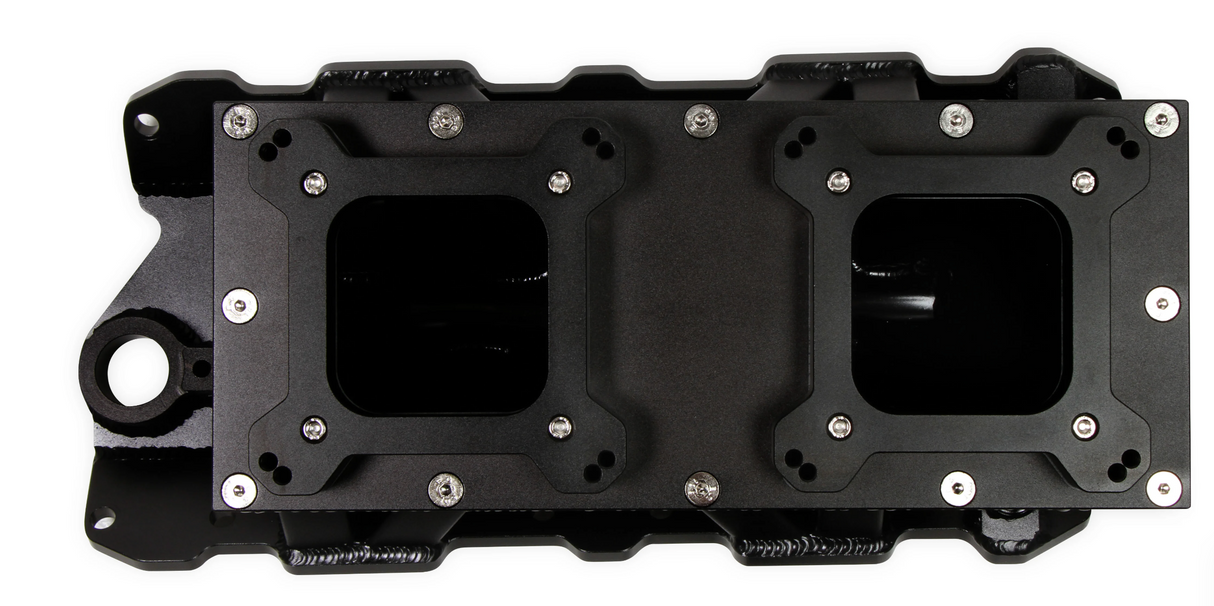 Holley® #825124 Small Block Chevy Sniper Sheet Metal Fabricated Intake Manifold (2 x 4150 Flange Plate)