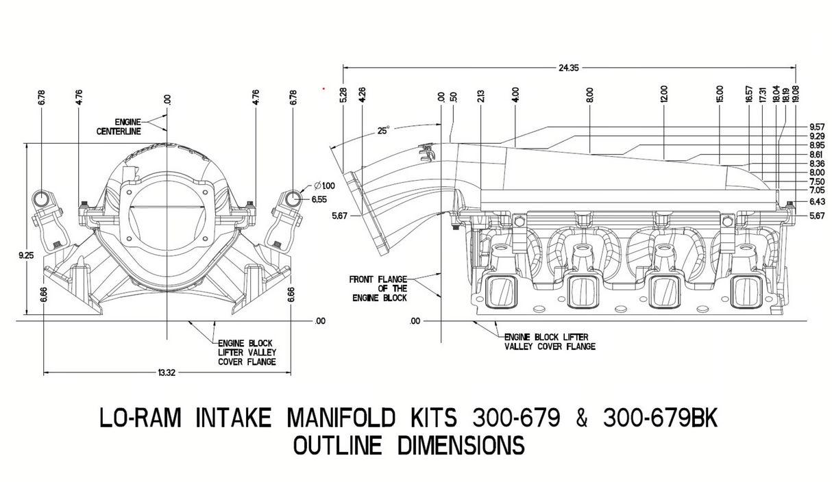 Holley® #300-679BK GM LS3/L92 Lo-Ram Intake Manifold with Single Injector