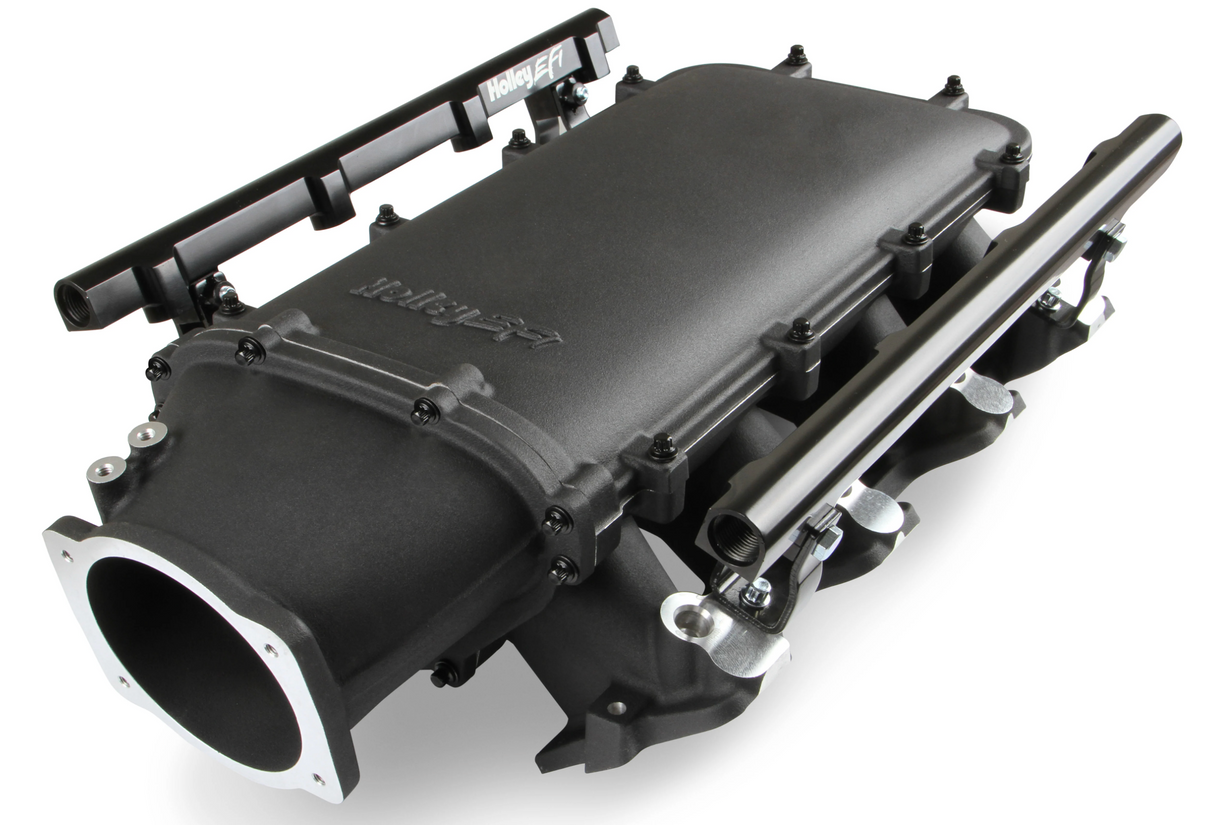 Holley® #300-621BK GM LS1/LS2/LS6 Lo-Ram EFI Balck Intake Manifold with Fuel Rails