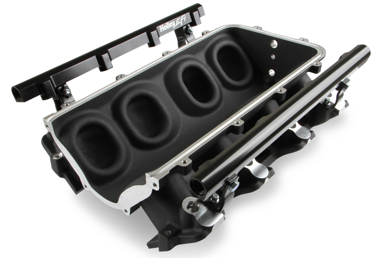 Holley® #300-621BK GM LS1/LS2/LS6 Lo-Ram EFI Balck Intake Manifold with Fuel Rails
