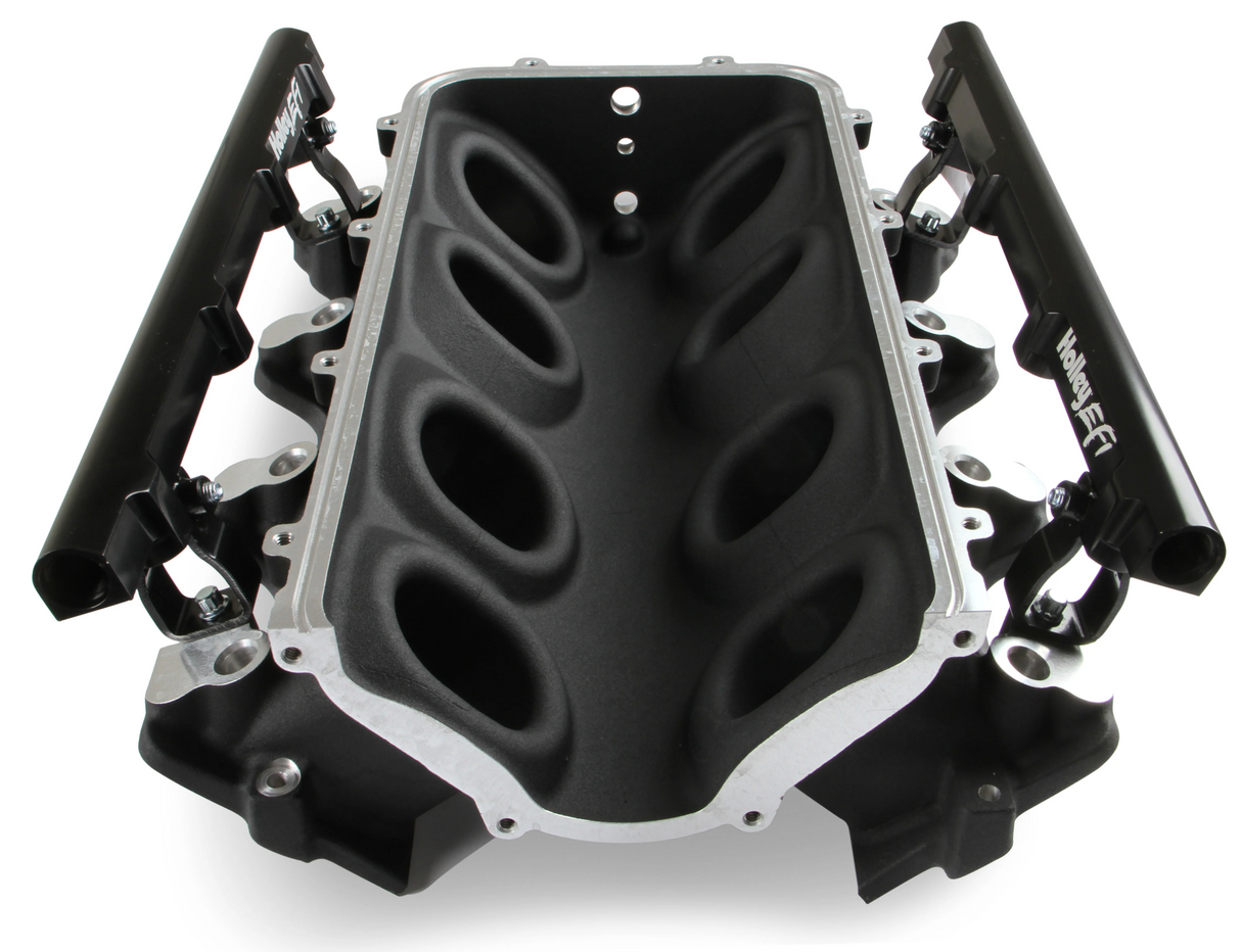 Holley® #300-621BK GM LS1/LS2/LS6 Lo-Ram EFI Balck Intake Manifold with Fuel Rails