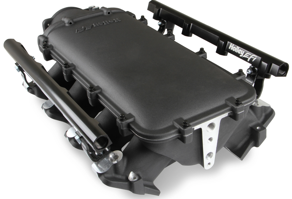 Holley® #300-621BK GM LS1/LS2/LS6 Lo-Ram EFI Balck Intake Manifold with Fuel Rails