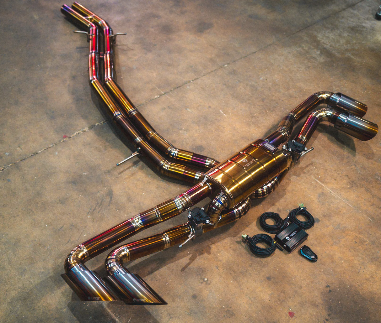 Valvetronic Designs® Lamborghini Urus Valved Titanium Cat-Back Exhaust with Quad 4" OD Tips