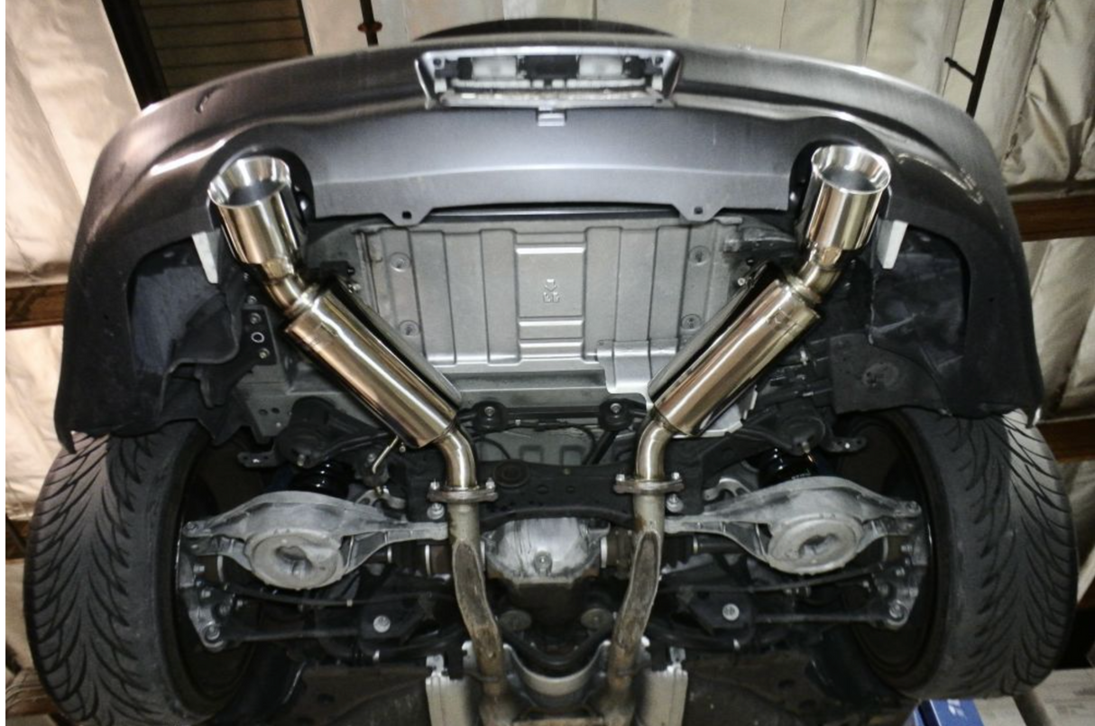 Megan Racing® Infiniti G37/Q60 Coupe VQ37 Dual Canister Axle-Back Exhaust with 4" OD Burnt Tips