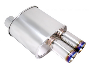 Megan Racing® Universal Exhaust F-RT Turbo Dual Burnt Tip Muffler