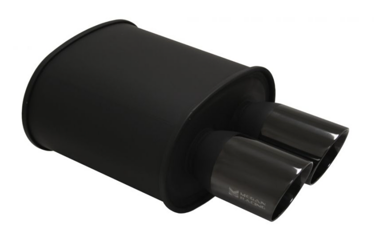 Megan Racing® Universal Exhaust M-BC Muffler Dual Black Chrome Tips