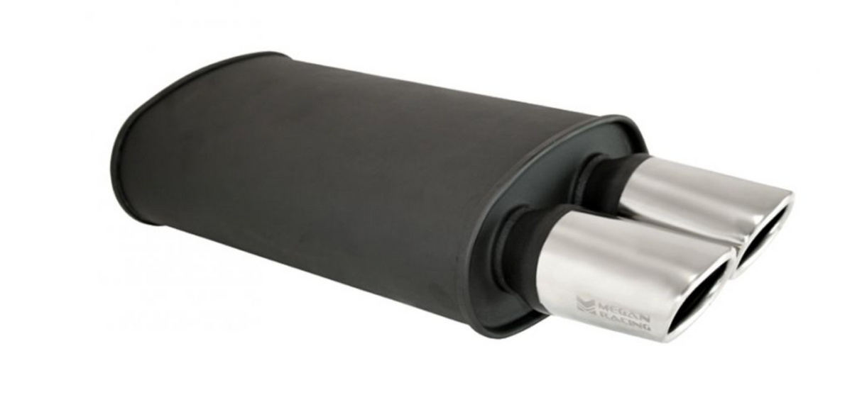 Megan Racing® Universal Exhaust O-VA Muffler Black (Dual Oval Tips)