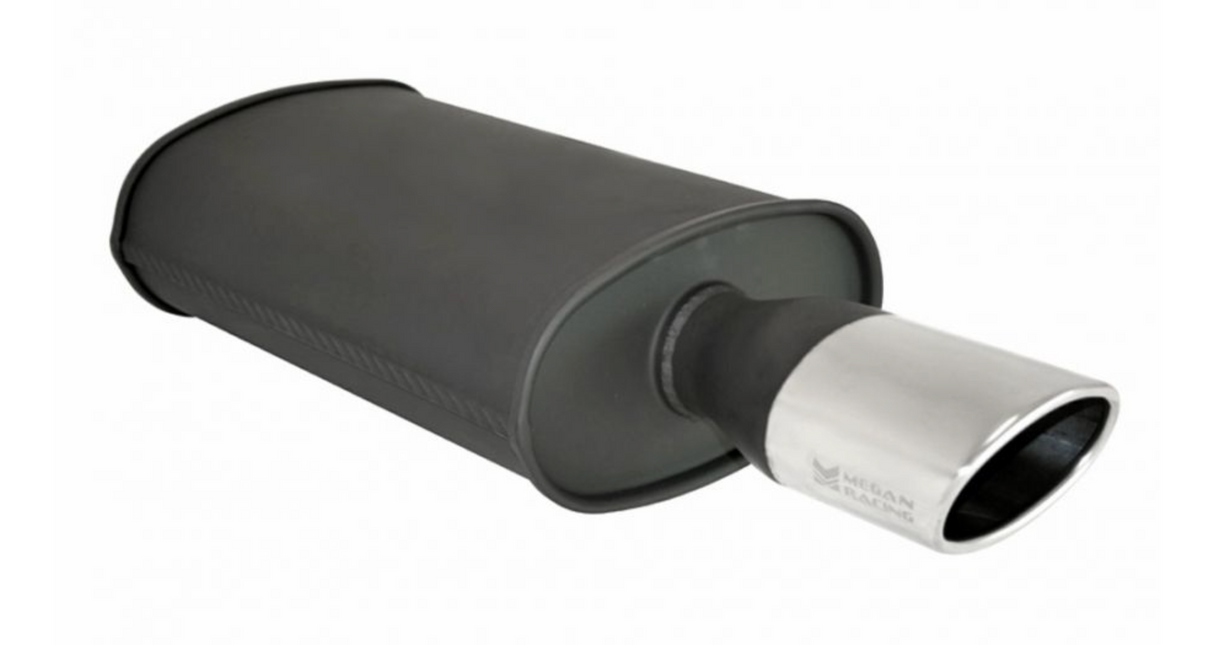 Megan Racing® Universal Exhaust O-ST Muffler Black (Single Oval Tip)