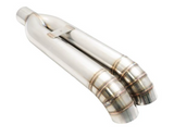 Megan Racing® Universal Dual 3" VIP Exhaust Tip "Blast Pipe" Style (weld-on) - Turn Down - Stainless Tips