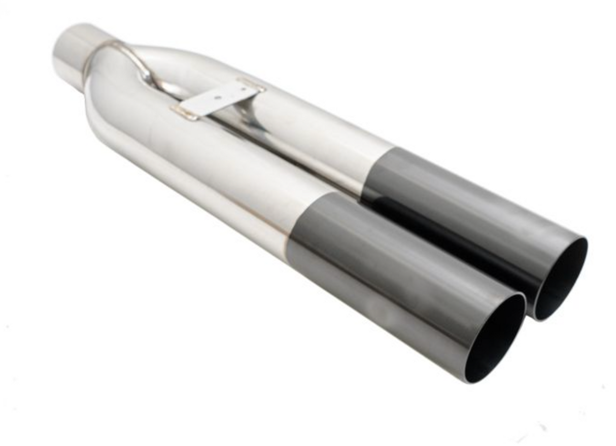 Megan Racing® Universal Dual 3" VIP Exhaust Tip "Blast Pipe" Style (weld-on) - Straight Cut - Black Chrome Tip