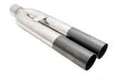 Megan Racing® Universal Dual 3" VIP Exhaust Tip "Blast Pipe" Style (weld-on) - Straight Cut - Black Chrome Tip