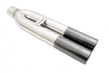 Megan Racing® Universal Dual 3" VIP Exhaust Tip "Blast Pipe" Style (weld-on) - Straight Cut - Black Chrome Tip