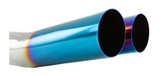 Megan Racing® Universal 3" VIP Exhaust Tip "Blast Pipe" Style (weld-on) - Angled - Blue Tip