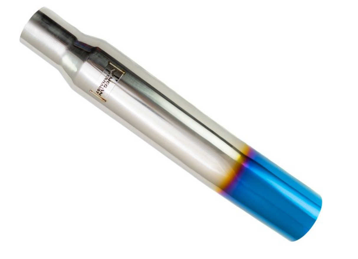 Megan Racing® Universal 3" to 4" VIP Exhaust Tips "Blast Pipes" Style - Single - Angled - Blue Tip