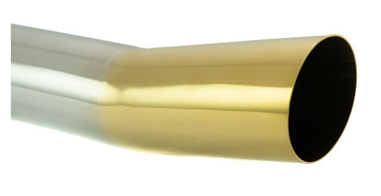 Megan Racing® Universal 3" to 4" VIP Exhaust Tips "Blast Pipes" Style - Single - Angled - Gold Tip