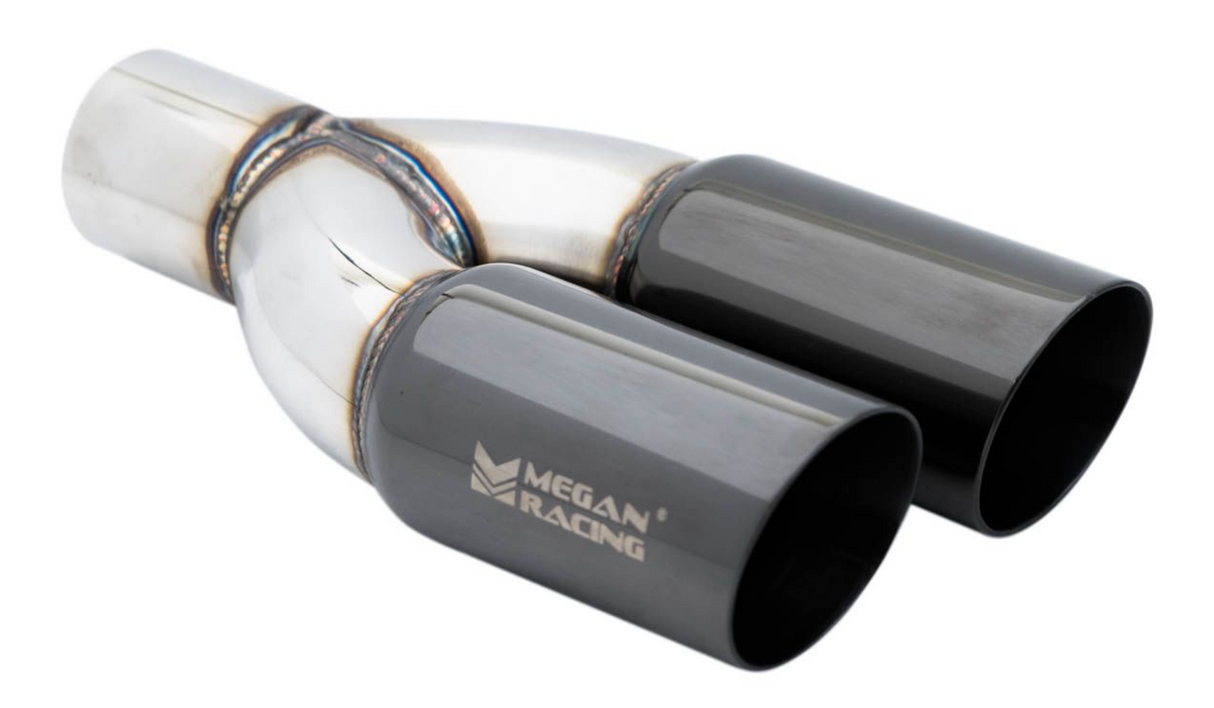 Megan Racing® Universal Twin Black Chrome 3" Tips - Driver Side