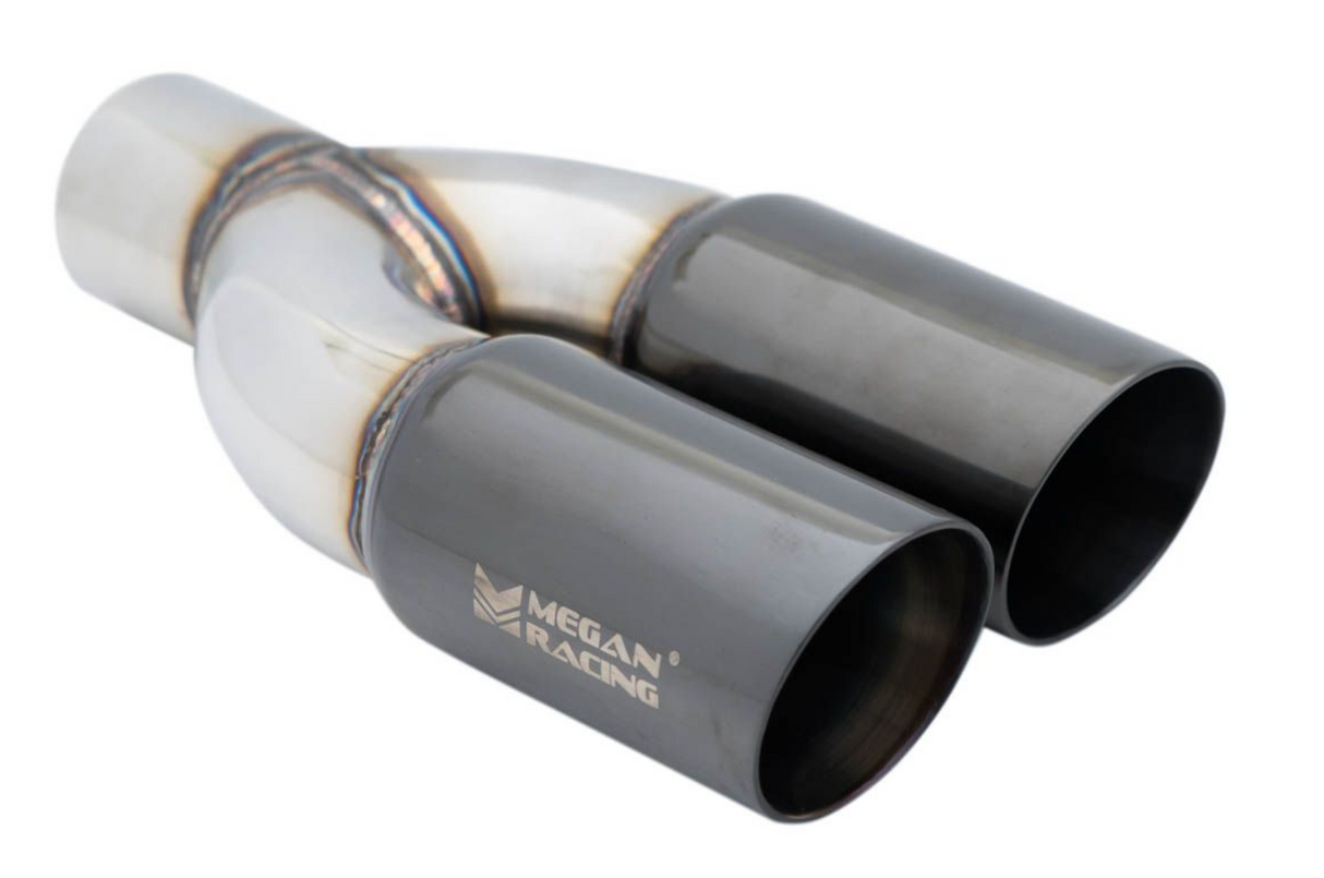 Megan Racing® Universal Twin Black Chrome 3" Tips - Passenger Side