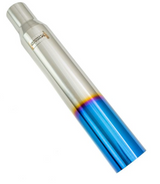 Megan Racing® Universal 3" to 4" VIP Exhaust Tips "Blast Pipes" Style - Single - Straight - Blue Tip