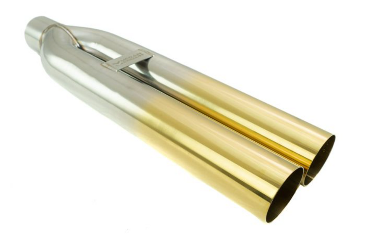 Megan Racing® Universal 3" VIP Exhaust Tip "Blast Pipe" Style (weld-on) - Straight - Gold Tip