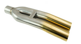 Megan Racing® Universal 3" VIP Exhaust Tip "Blast Pipe" Style (weld-on) - Angled - Gold Tip