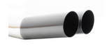 Megan Racing® Universal Dual 3" VIP Exhaust Tip "Blast Pipe" Style (weld-on) - Angled Cut - Black Chrome Tip