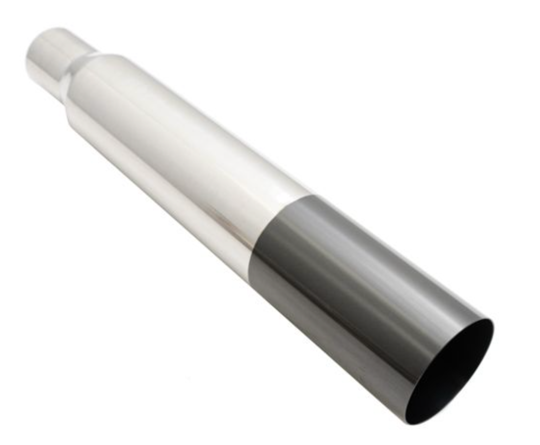 Megan Racing® Universal 3" to 4" VIP Exhaust Tips "Blast Pipes" Style - Single - Straight - Black Chrome Tip