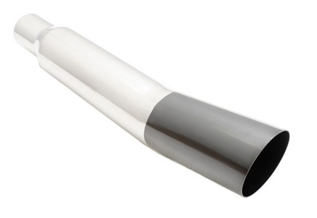 Megan Racing® Universal 3" to 4" VIP Exhaust Tips "Blast Pipes" Style - Single - Angled - Black Chrome Tip