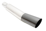 Megan Racing® Universal 3" to 4" VIP Exhaust Tips "Blast Pipes" Style - Single - Angled - Black Chrome Tip