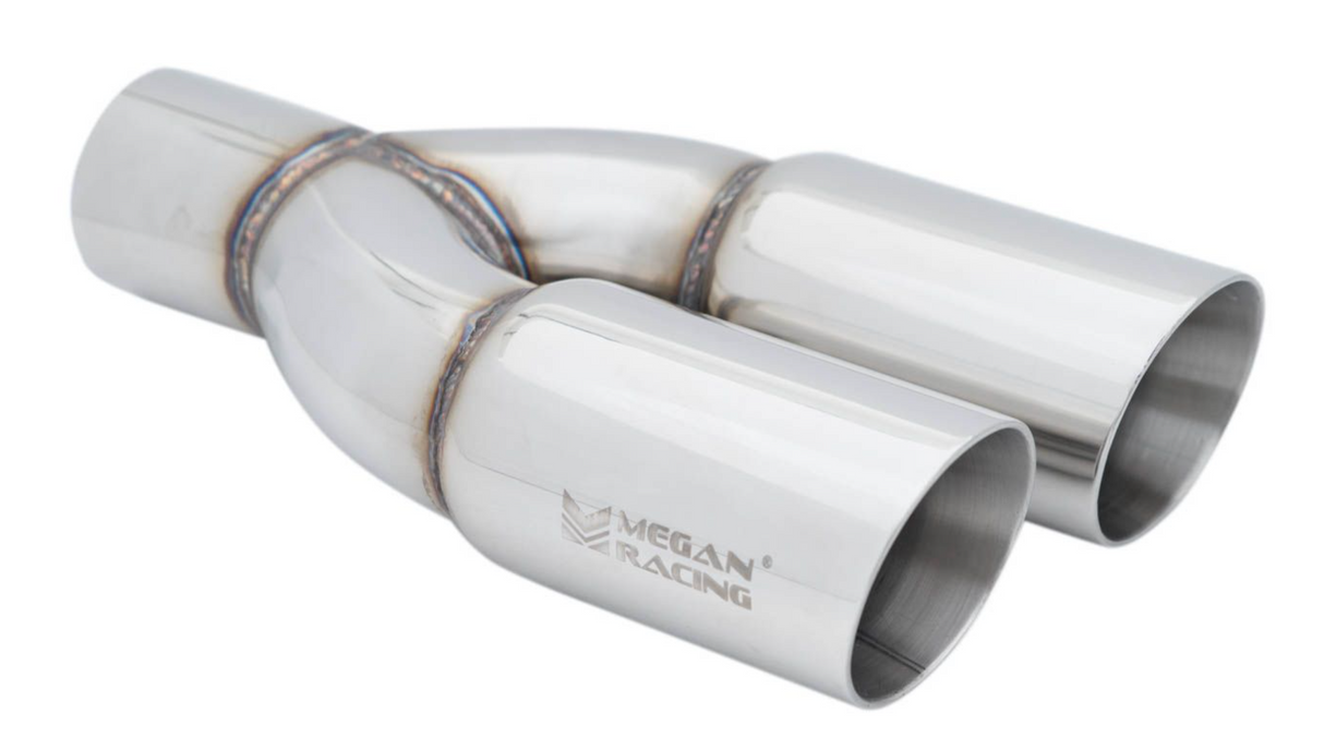 Megan Racing® Universal Twin Stainless Roll 3" Tips - Driver Side