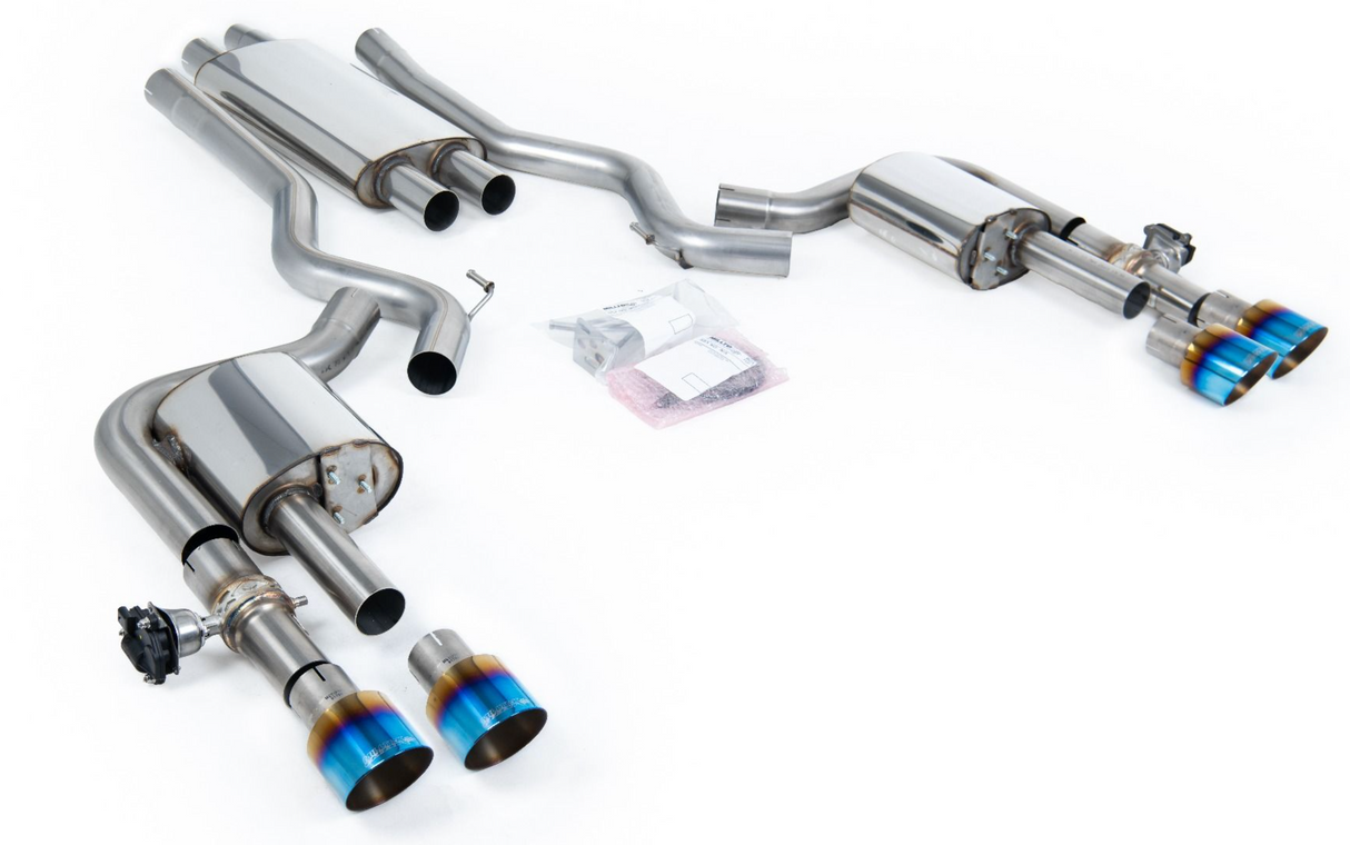 Milltek® Ford Mustang EcoBoost S650 304SS 3" Valved/Resonated Cat-Back Exhaust with Quad 4" OD Tips