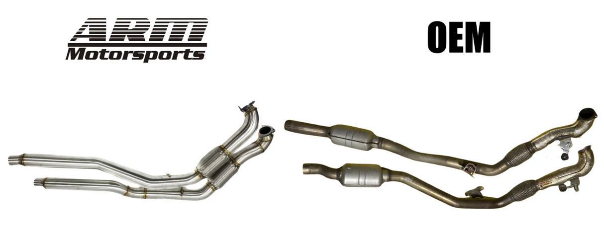 ARM Motorsports® (17-24) Audi S4/S5 B9 304SS 3" Catted Mid-Pipes