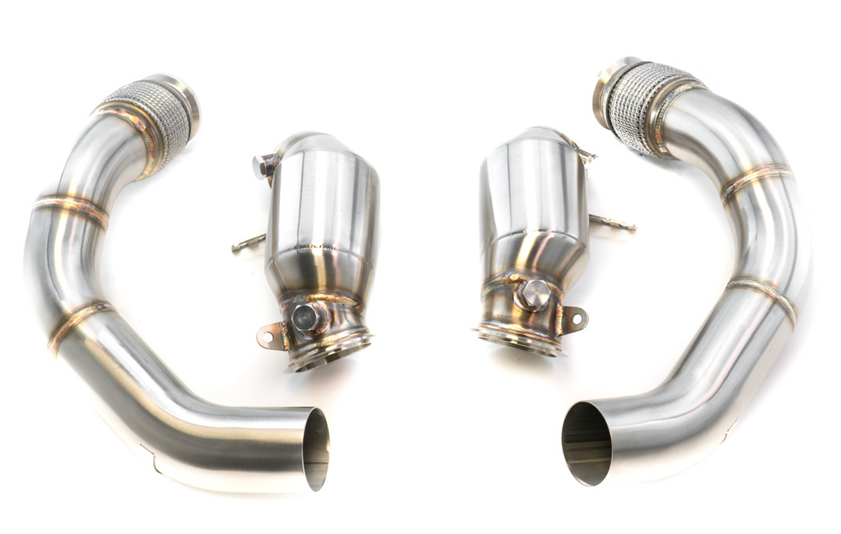 CTS Turbo® (18-26) BMW M5/M8 S63B44 304SS 3" 200 Cell Catted Downpipe Set