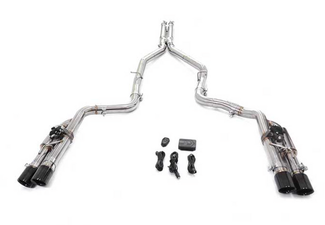 King Racing® (15-23) Dodge Challenger SRT 304SS 3" Valved Cat-Back Exhaust with Quad 4" OD Tips