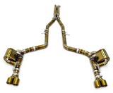 King Racing® (15-23) Dodge Challenger SRT Gold Titanium 3" Valved Cat-Back Exhaust with Quad 4" OD Tips