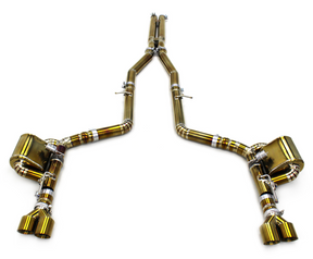 King Racing® (15-23) Dodge Challenger SRT Gold Titanium 3" Valved Cat-Back Exhaust with Quad 4" OD Tips