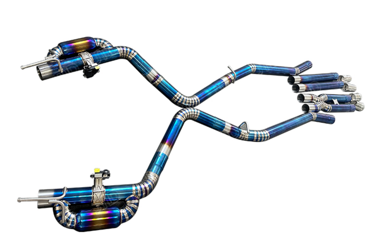 King Racing® (15-23) Dodge Challenger 5.7L Blue Titanium 3" Valved Cat-Back Exhaust with 4" OD Tips