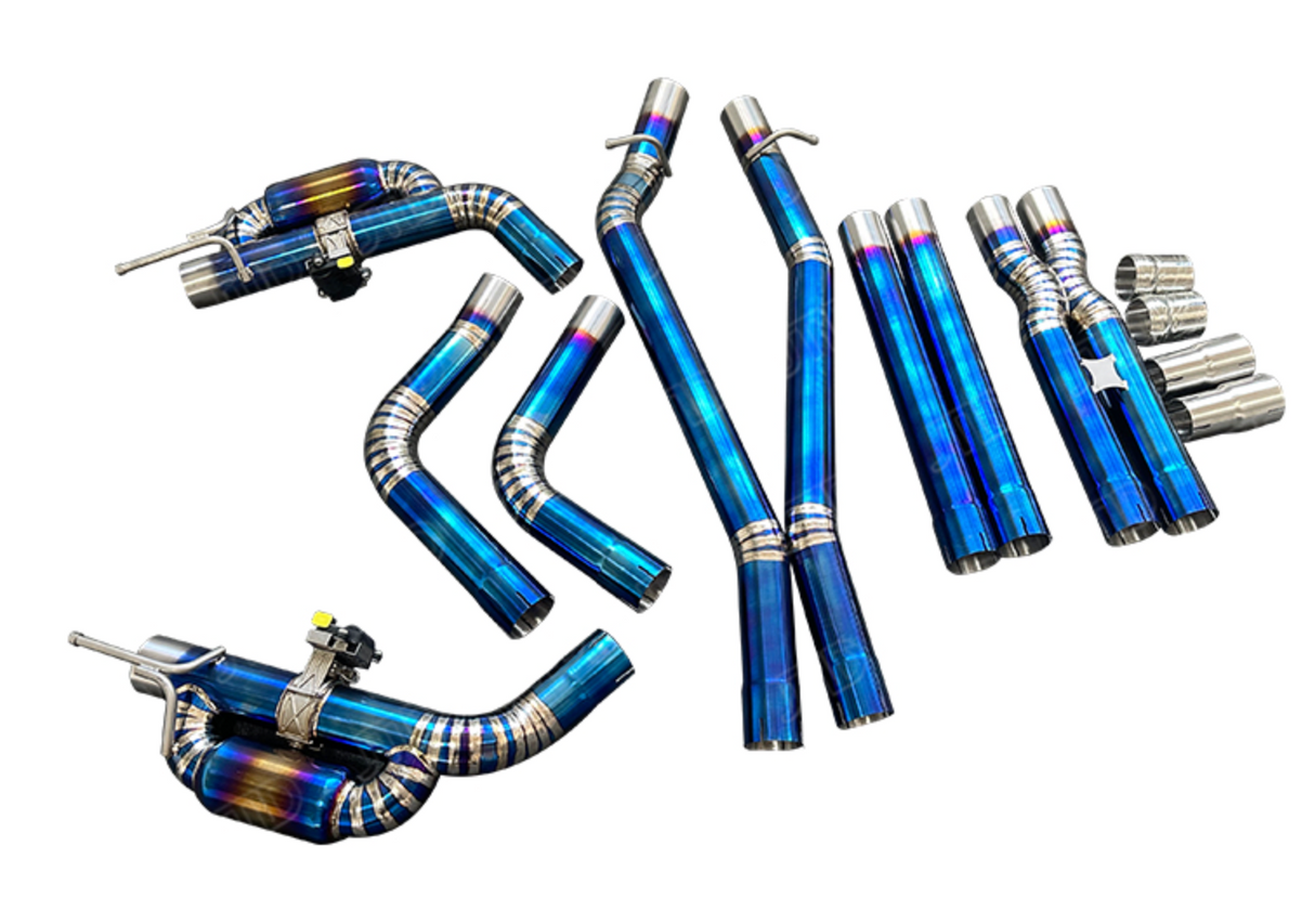 King Racing® (15-23) Dodge Challenger 5.7L Blue Titanium 3" Valved Cat-Back Exhaust with 4" OD Tips