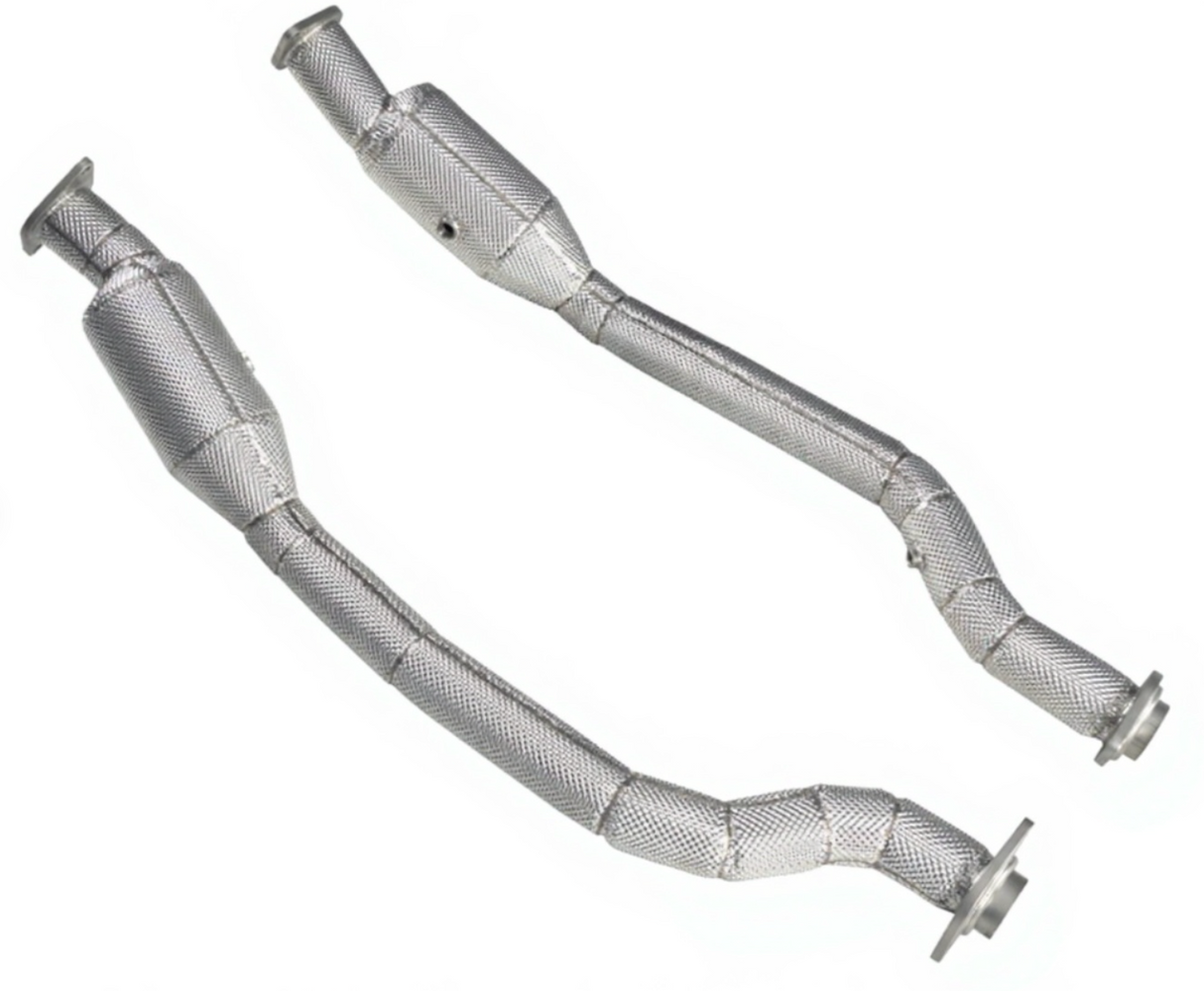 King Racing® (12-21) Jeep Grand Cherokee SRT 304SS 3" 200 Cell Catted Mid-Pipes with Heat Wrap