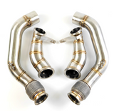 King Racing® (18+) BMW M5/M8 F9x S63B44 304SS 3" Catless Exhaust Downpipe Set