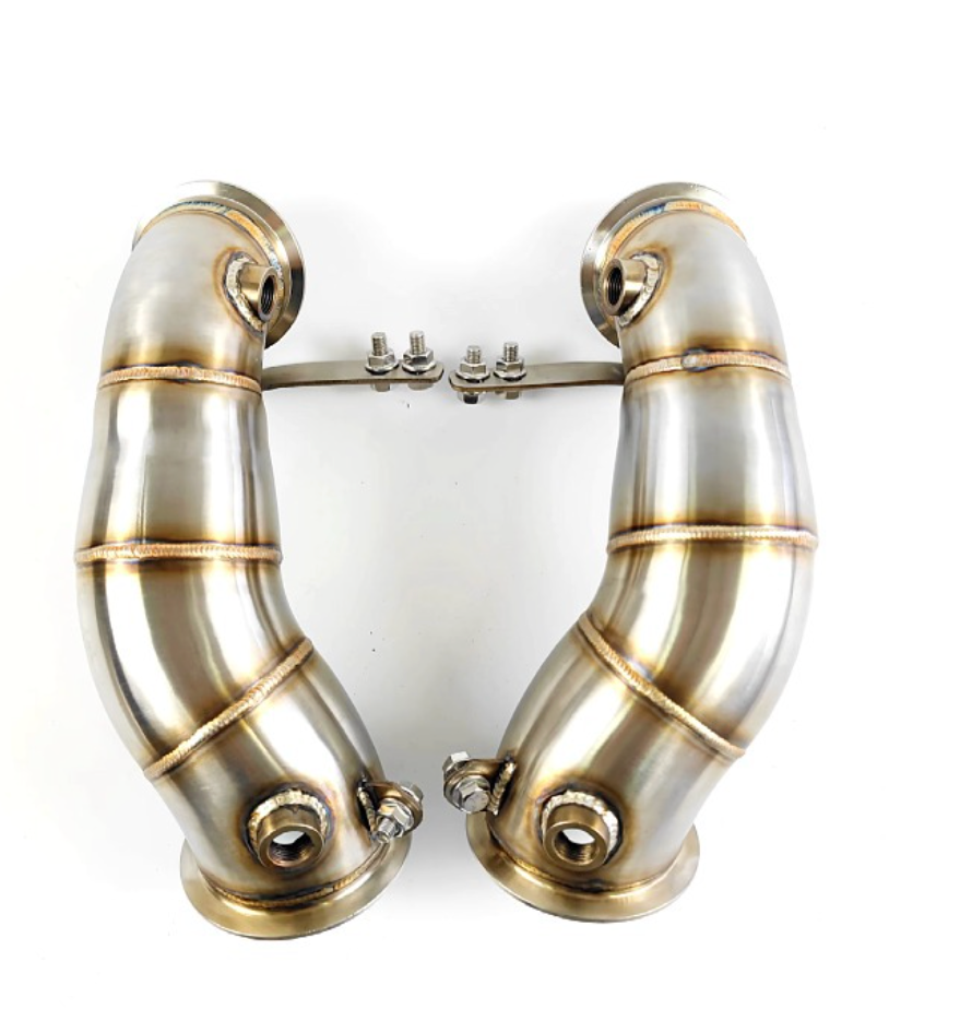 King Racing® (18+) BMW M5/M8 F9x S63B44 304SS 3" Catless Exhaust Downpipe Set