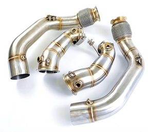 King Racing® (18+) BMW M5/M8 F9x S63B44 304SS 3" Catless Exhaust Downpipe Set