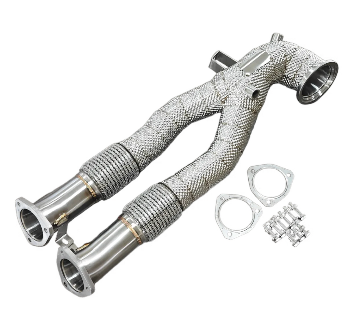 King Racing® (15-23) Audi TTRS/RS3 2.5L 304SS 3" Catless Exhaust Downpipes with Heat Wrap Layer