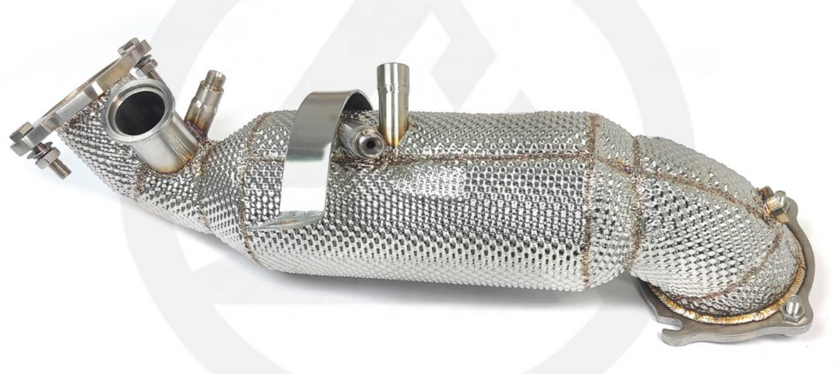 King Racing® (16+) Alfa Romeo Giulia/Stelvio 2.0L 304SS 3" Catted Downpipe with Heat Wrap Layer
