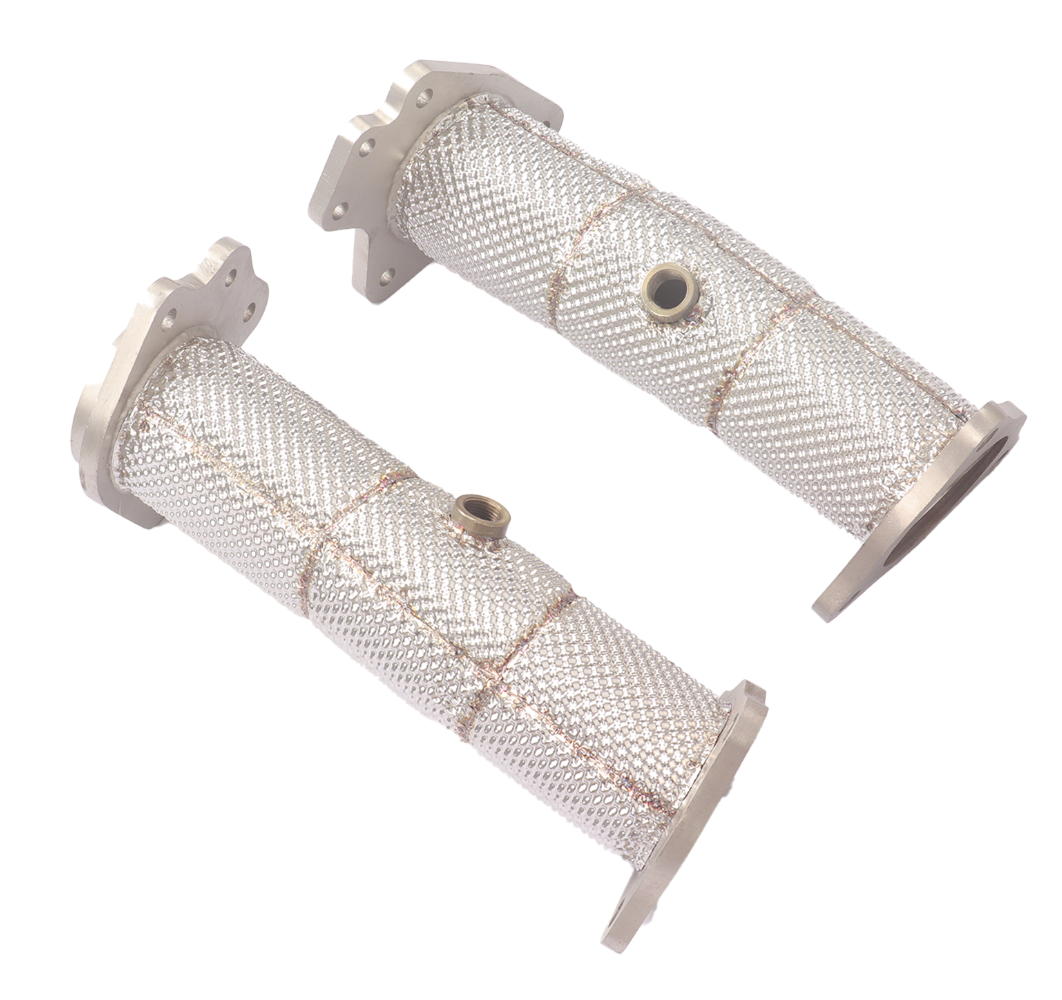 King Racing® (20+) Chevrolet Corvette C8 304SS 3" Catless Mid-Pipes with Heat Wrap Layer