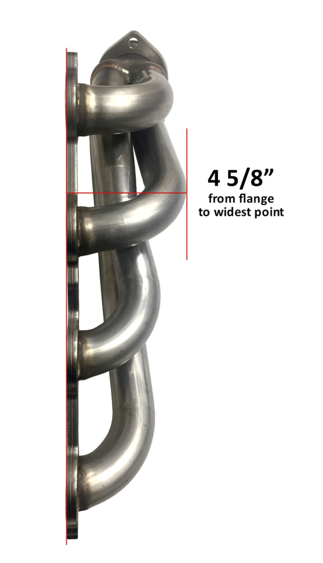 FlowTech Universal GM LS V8 1-5/8" x 2-1/2" 304SS Shorty Engine Swap Headers, Natural