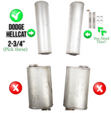 Khaos Motorsports (15-23) Challenger/Charger SRT Hellcat 304SS 3" Muffler Delete Kit