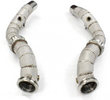 King Racing® (13-23) Maserati Ghibli M157 304SS 3" Catless Exhaust Down Pipes with Heat Wrap Layer