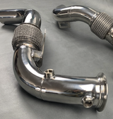 King Racing® (15-19) BMW X5M/X6M S63B44 304SS 3" Catless Exhaust Down Pipes