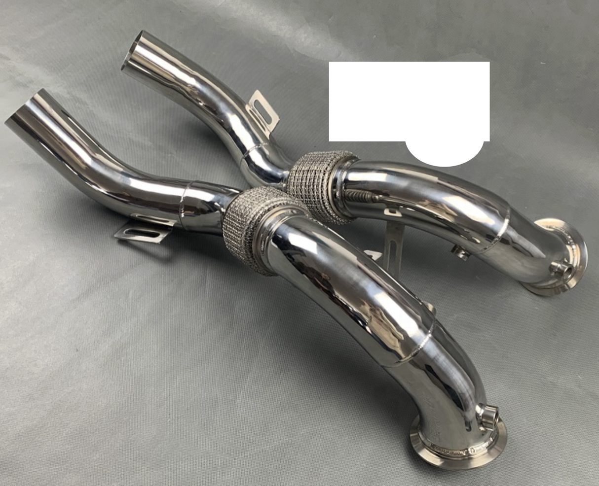 King Racing® (15-19) BMW X5M/X6M S63B44 304SS 3" Catless Exhaust Down Pipes