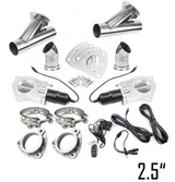 King Racing® 2.5" Dual Electric Exhaust Cutout Kit with Remote Switch